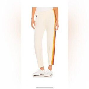 Aviator Nation 5 Stripe Vintage White Sweatpant XLarge
